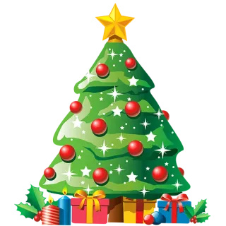 🎅 87ad49c7 christmas tree, holiday, christmas, ornaments, gifts, star telegram sticker