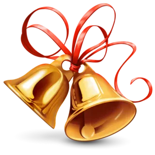 🎅 b16af124 christmas, bells, holiday, golden, red, ribbon, celebration telegram sticker