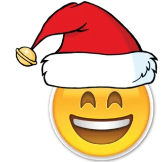 😀 cc75f831 表情符号, 圣诞节, 冬天, 圣诞帽, 快乐, 节日 telegram sticker