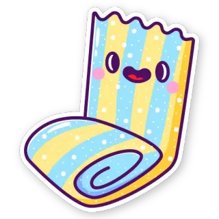😀 ab5690c0 bolu gulung, hidangan penutup, manis, kartun, kawaii, imut telegram sticker