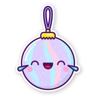 😂 bc3284bd ornamen natal, dekorasi, meriah, imut, kartun, kawaii, bahagia, air mata telegram sticker