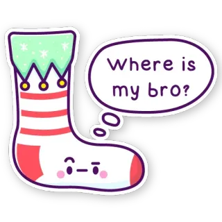 🧦 f2fe26bf Where is my bro? Natal, kaus kaki, saudara, imut, kartun telegram sticker