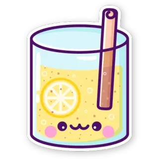 🥤 f595fa72 limun, minuman, imut, kawaii, lemon, penyegar, kartun telegram sticker
