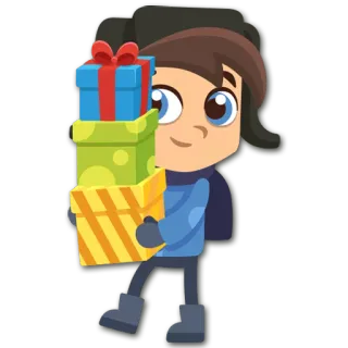 🎁 7bde5795 cadeaux, présents, fêtes, hiver, célébration, paquets, garçon telegram sticker