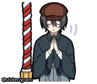 😇 599e0f7a り 애니메이션, 기도, 일본어, 캐릭터, 모자 whatsapp sticker