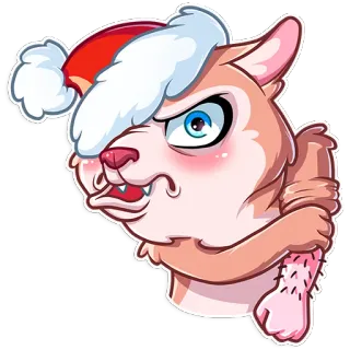 😡 94834cb2 크리스마스, 동물, 만화, 산타 모자, 고양이, 웃긴, 귀여운, 스티커 telegram sticker