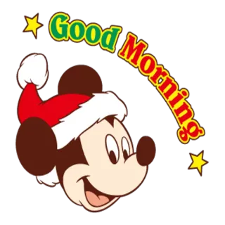 🎅 0ed61fb1 Mickey Mouse Good Morning Mickey, Disney, Bonjour, Dessin animé, Salutation, Fêtes, Noël telegram sticker