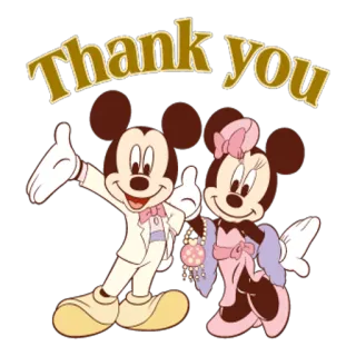 🎅 4f3bc230 Mickey Mouse Thank you mickey, minnie, merci, dessin animé, salutation, disney telegram sticker