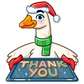 ☺️ 5faba332 THANK YOU ngỗng, giáng sinh, cảm ơn, ngày lễ, động vật, hoạt hình, mùa đông telegram sticker