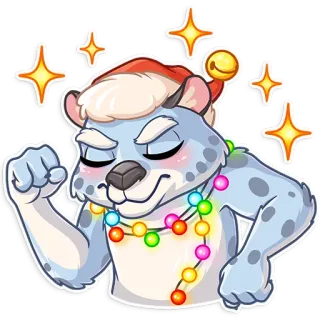 🕺 1bfb4dde 动物, 卡通, 贴纸, 圣诞节, 节日, 灯, 庆祝 telegram sticker