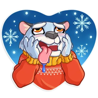 🤤 5676f4b0 卡通, 动物, 冬天, 雪花, 可爱, 寒冷, 季节性 telegram sticker