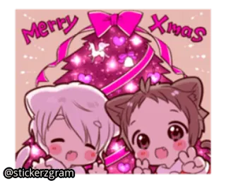 🎅 400c7e88 Merry Xmas рождество, аниме, милый, праздник, отдых telegram sticker