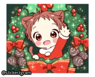 🎅 682143e4 милый, кот, праздник, ребенок, рождество telegram sticker