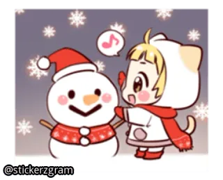 🎅 be3576e8 зима, снеговик, праздник, снег, милый telegram sticker