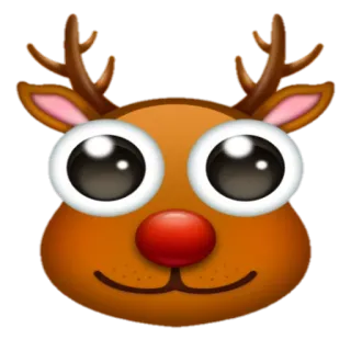 😊 18ff4936 Rudolph กวางเรนเดียร์, คริสต์มาส, รูดอล์ฟ, วันหยุด, น่ารัก, สัตว์ telegram sticker