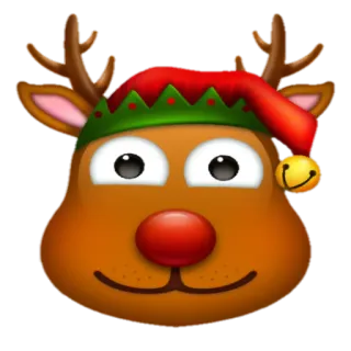 😄 3dbdf7dc Rudolph กวางเรนเดียร์, คริสต์มาส, วันหยุด, รูดอล์ฟ, เอลฟ์, การ์ตูน, รื่นเริง telegram sticker