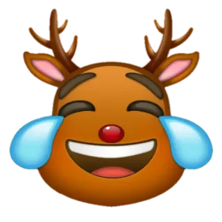 😂 749c1846 อิโมจิ, กวางเรนเดียร์, คริสต์มาส, หัวเราะ, ร้องไห้, ความสุข, 555 telegram sticker