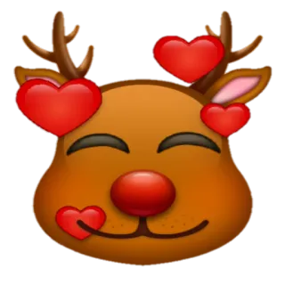 ❤ 772c95d8 กวางเรนเดียร์, หัวใจ, ความรัก, อิโมจิ, สัตว์, น่ารัก, การ์ตูน telegram sticker