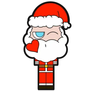 😘 55889f3d Santa Claus papá noel, navidad, fiesta, corazón, dibujos animados telegram sticker