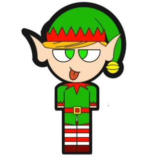 😛 963bb6d2 elfo, navidad, dibujos animados, fiesta, festivo, mono, divertido telegram sticker