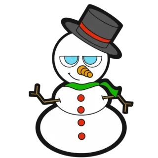 😊 a45ddbfb muñeco de nieve, invierno, dibujos animados, helado, sombrero, bufanda telegram sticker