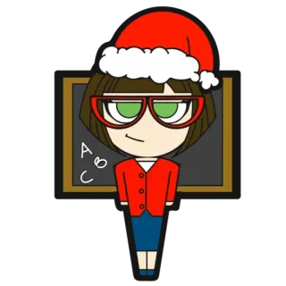 🎅 bd4f17b4 ABC profesor, navidad, escuela, abc, dibujos animados, personaje, educación telegram sticker