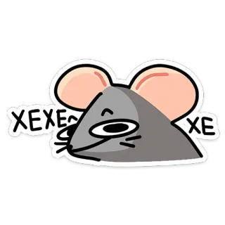 😈 324d7faf XEXEXE XE topo, cartone animato, animale, grigio, orecchie telegram sticker
