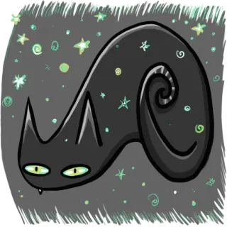 😺 9552d594 gato, estrellas, espiral, dibujos animados, animal, lindo, caprichoso telegram sticker