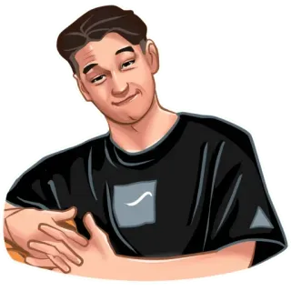 😎 ff70970d คน, ผู้ชาย, ภาพเหมือน, ภาพประกอบ, การ์ตูน telegram sticker