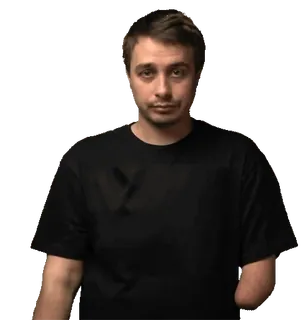 🤮 1b700411 man, portrait, black shirt whatsapp sticker