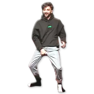 🎆 5547589e Mann, Geste, beleidigend, Freizeitkleidung, Hoodie, Jeans telegram sticker