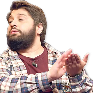 👏 603e7e14 Mann, klatschen, Bart, Porträt, Person telegram sticker