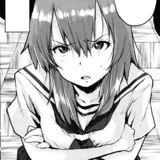 😒 34399bd7 Аниме, Манга, Девушка, Злая, Школьная форма telegram sticker