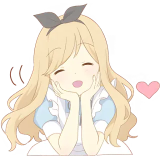 🥰 5d8ce9b7 Alice Alice in Wonderland Anime, Mignon, Blonde, Fille, Coeur telegram sticker