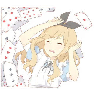 😵 6cae93e7 Alice Alice in Wonderland Anime, Alice, Pays des merveilles, Cartes, Jeu de cartes telegram sticker