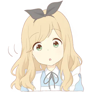 😯 b9cc8152 Anime, Fille, Mignon, Dessin animé, Blond, Ruban telegram sticker