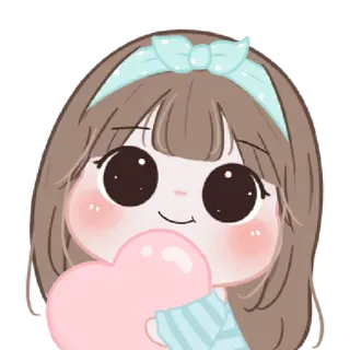 🐤 149b05b6 cartone animato, ragazza, carino, cuore, amore whatsapp sticker