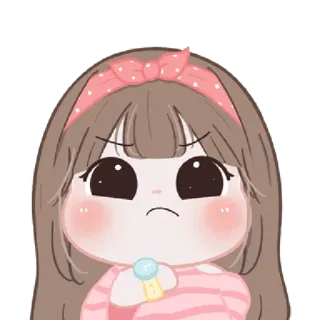 🐤 2bdce080 cartone animato, ragazza, carino, adesivo, arrabbiato whatsapp sticker