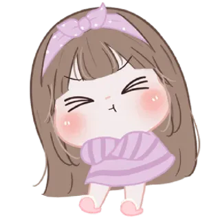 🐤 5571f080 carino, cartone animato, ragazza, adesivo whatsapp sticker