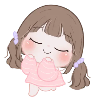 🐤 95f1fcce cartone animato, ragazza, kawaii, carino, personaggio whatsapp sticker