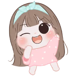 🐤 b3358788 Cartone animato, Ragazza, Carina, Allegra, Felice whatsapp sticker