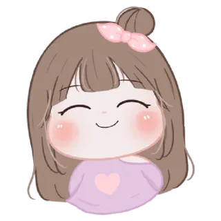 🐤 f4fe59d9 ragazza, carino, cartone animato, cuore, kawaii, adesivo whatsapp sticker