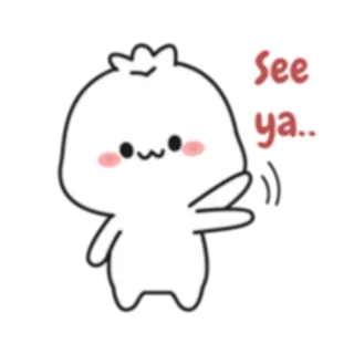 👋 03d0f868 See ya.. Cartone animato, Carino, Che saluta, Ciao, Ci vediamo, Kawaii telegram sticker
