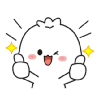 👍 741e74cd pollice in su, carino, cartone animato, positivo, approvazione, ok, bene, occhiolino telegram sticker