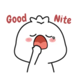 🌙 92e7629b Good Nite buonanotte, sonno, stanco, cartoni animati, carino telegram sticker
