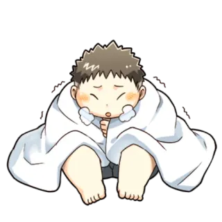 😀 0a87123e bambino, carino, neonato, coperta, assonnato telegram sticker