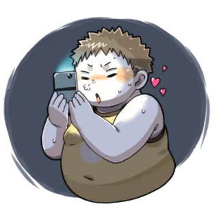 😀 383c4376 cartone animato, amore, flirt, telefono, ritratto, paffuto telegram sticker