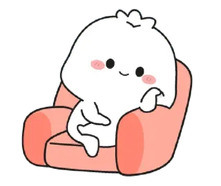 🙂 8bb89c7f 可愛い, 漫画, ソファー, リラックス, 座る, キャラクター telegram sticker