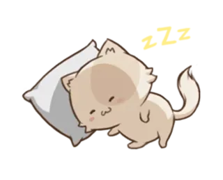 😴 6d196525 猫, 可愛い, 眠い, 枕, 子猫, 睡眠, 動物 telegram sticker