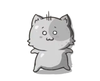 😥 8d763b45 猫, ステッカー, マンガ, かわいい, 動物, 灰色 telegram sticker